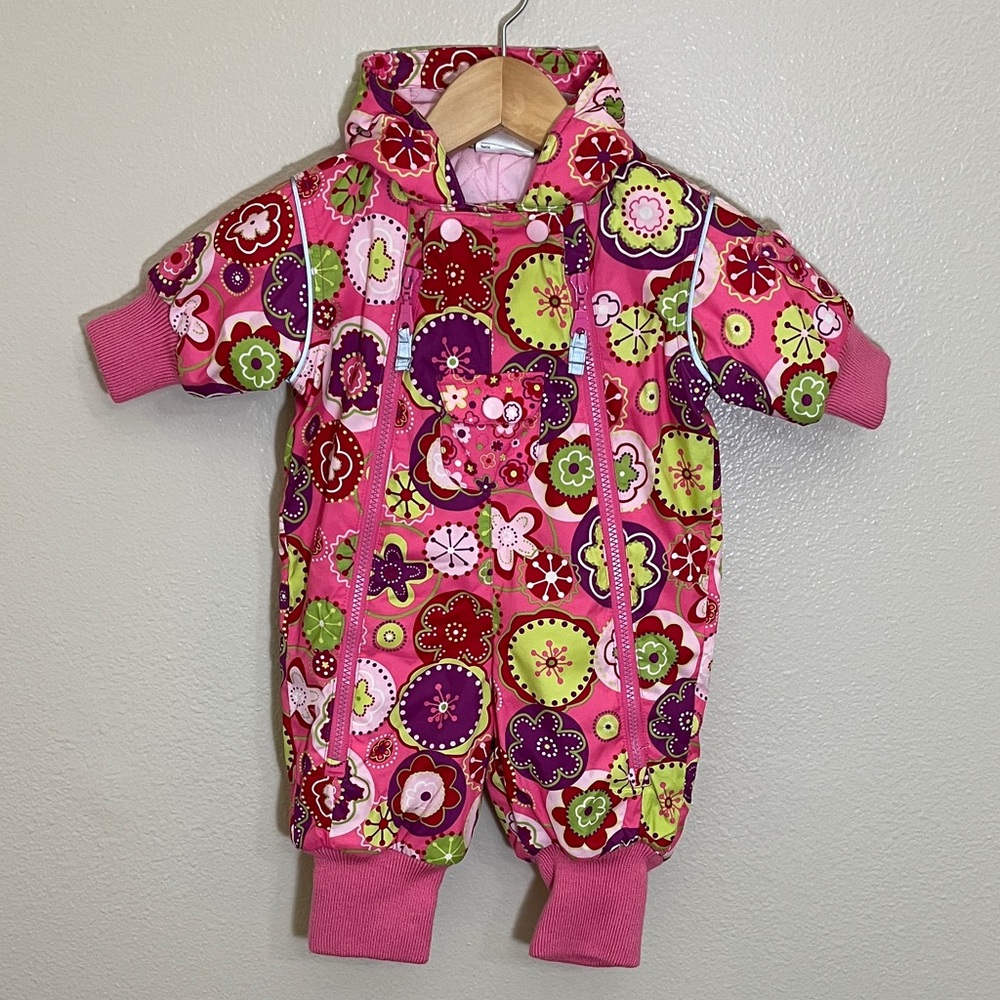 Hanna Andersson Floral Pink One Piece Snowsuit